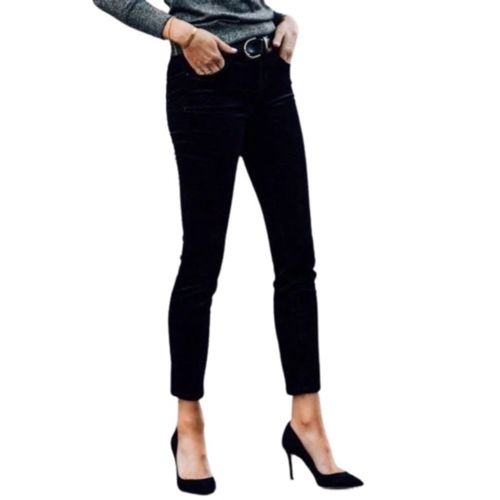 Madewell 9” High Riser Skinny Velvet Black Pants Waist 29